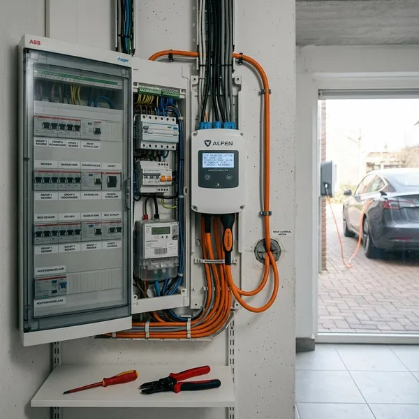 Hoe een laadpaal met load balancing wordt aangesloten